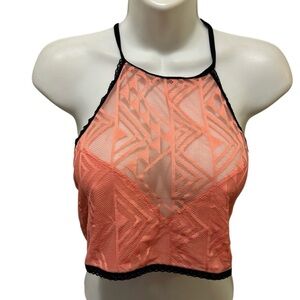 ICOLLECTION Euphemia Mesh Bralette Size 3X Peach Lined Sexy Hot Seductress